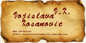 Vojislava Kosanović vizit kartica